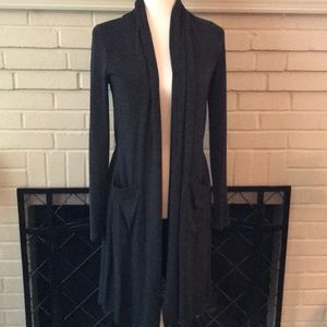 NWOT Three dots red charcoal grey lounge robe sm